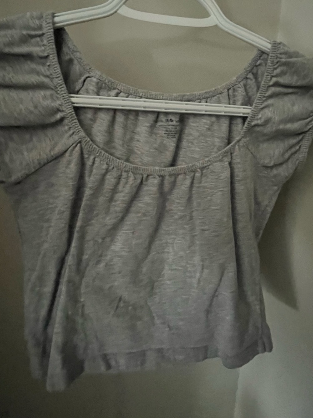 Brandy Melville Heather Gray Scoop Neck Short Sleeve Top